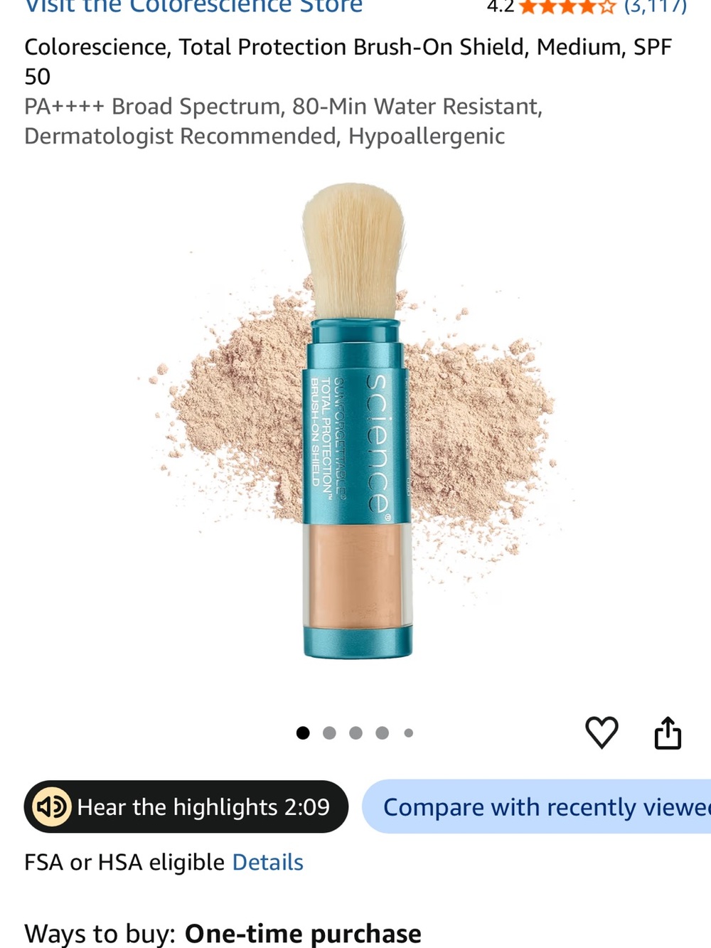 Colorescience Total Protection Brush-On Shield SPF 50 - Medium Beige